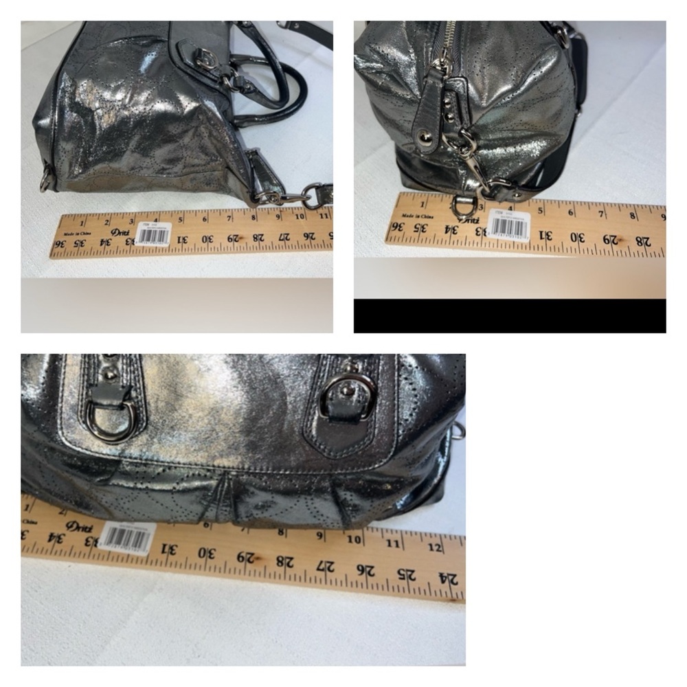 Coach Metallic Silver Leather Satchel Bag-see callouts - Picture 13 of 15